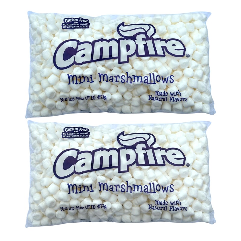 2 Pounds Of Campfire Mini White Marshmallows - Made With Natural Vanilla, No Artificial Flavors - Great For Hot Chocolate, Bakin