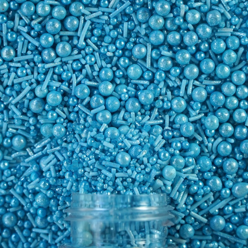 Confect Christmas Sprinkles | Bright Blue | Pearl | Vermcelli | Edible Sprinkle | Frozen Sprinkles For Baking & Cake Decorative