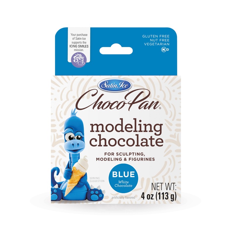 Satin Ice Chocopan Blue Modeling Chocolate (4 Ounce) For Cake Decorating