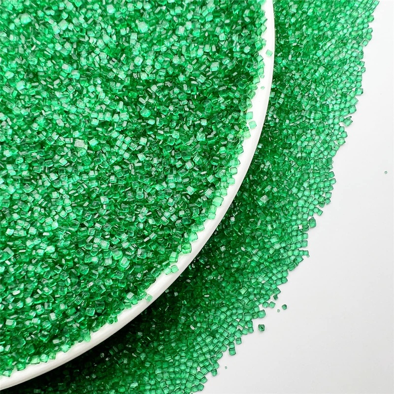 Se Si&Moos Deep Green Sanding Sugar Green Edible Sparkling Sprinkles Sanding Sugar Crystals For Cookie Decorating Edible Glitter