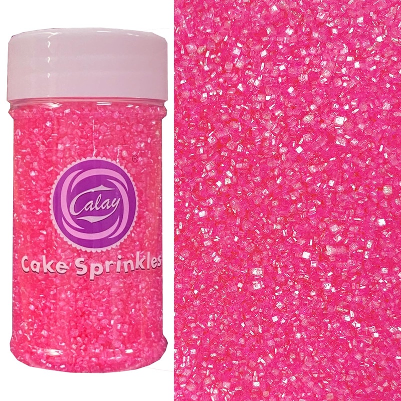 Sentovac Hot Pink Sanding Sugar For Baking Edible Sparkling Sugar Sprinkles Coarse Sugar Crystals For Baking Topping Cake Cookie