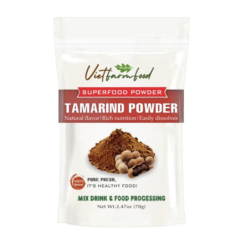 Tamarind Powder 2.47 Oz (70G) Vietfarmfood: Freeze-Dried Extracted From 100% Pure, Sugar-Free. Used To Mix Mixed Drinks Fresh Fr