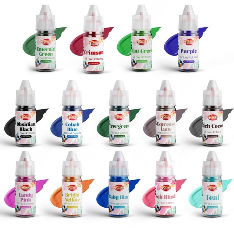 Oil Based Food Coloring For Chocolate, 14 Colors Oil Food Dye For Baking, Cake Decorating, Candy Melts, Food Grade Dye For Icing