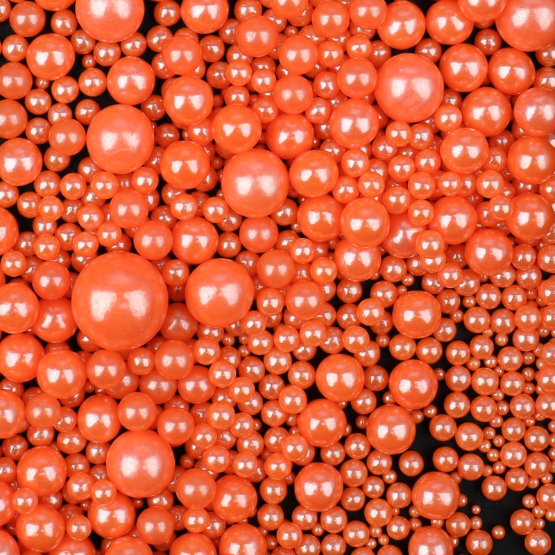Orange Sprinkles For Cake Decorating, 120G/4.23Oz Edible Orange Pearl Sprinkles Mix, Sugar Candy Pearls For Baking, Cookie Decor
