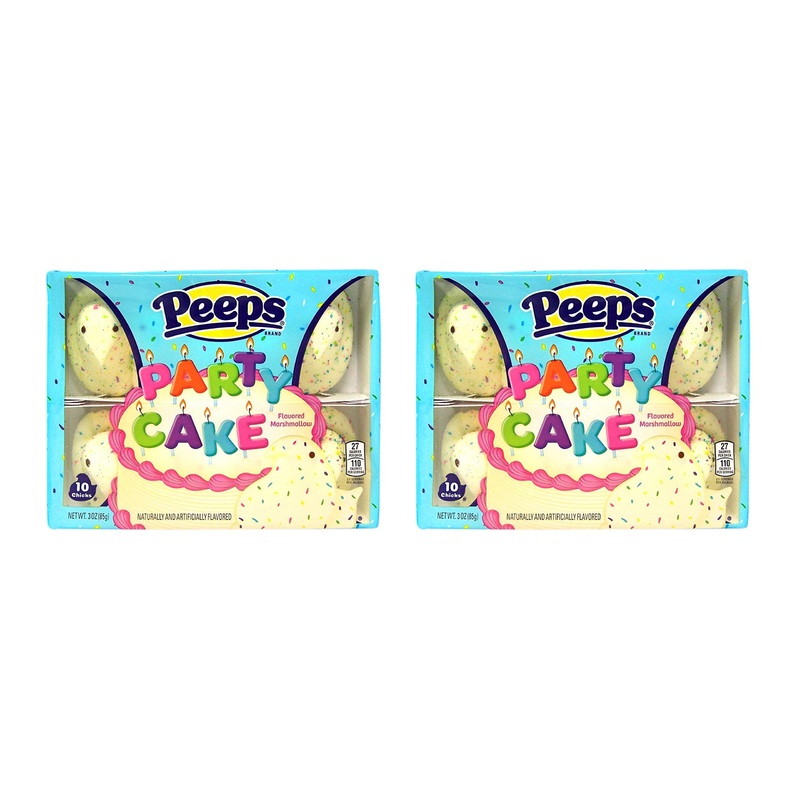 Party Cake Flavored Peeps Marshmallow Easter Basket Stuffer And Baking Decoration, 3 Ounces, Pack Of 2