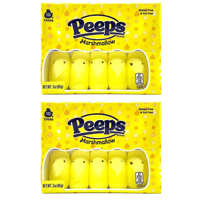 Peeps Easter Marshmallow Yellow Chicks Candy Basket Stuffers, 3 Ounces, Pack Of 2