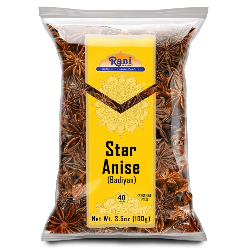 Rani Star Anise Seeds, Whole Pods (Badian Khatai) Spice 3.5Oz (100G) ~ All Natural | Gluten Friendly | Non-Gmo | Kosher | Vegan