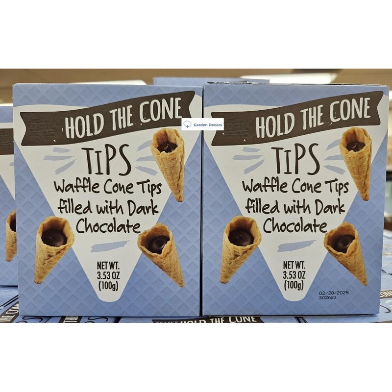 Trader Joes Hold The Cone Tips Waffle Cone Tips Filled With Dark Chocolate 3.53Oz 100G (Two Boxes)