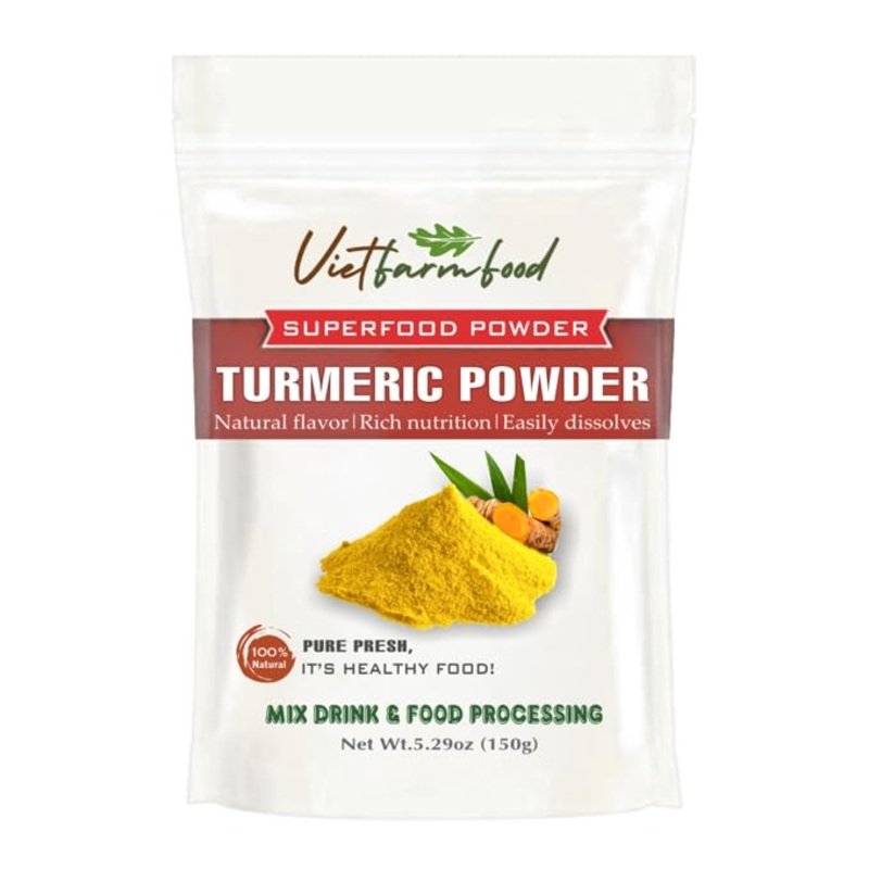 Turmeric Powder 5.29 Oz (150G) Vietfarmfood: Freeze-Dried Extracted From 100% Pure, Sugar-Free. Used To Mix Mixed Drinks Fresh F