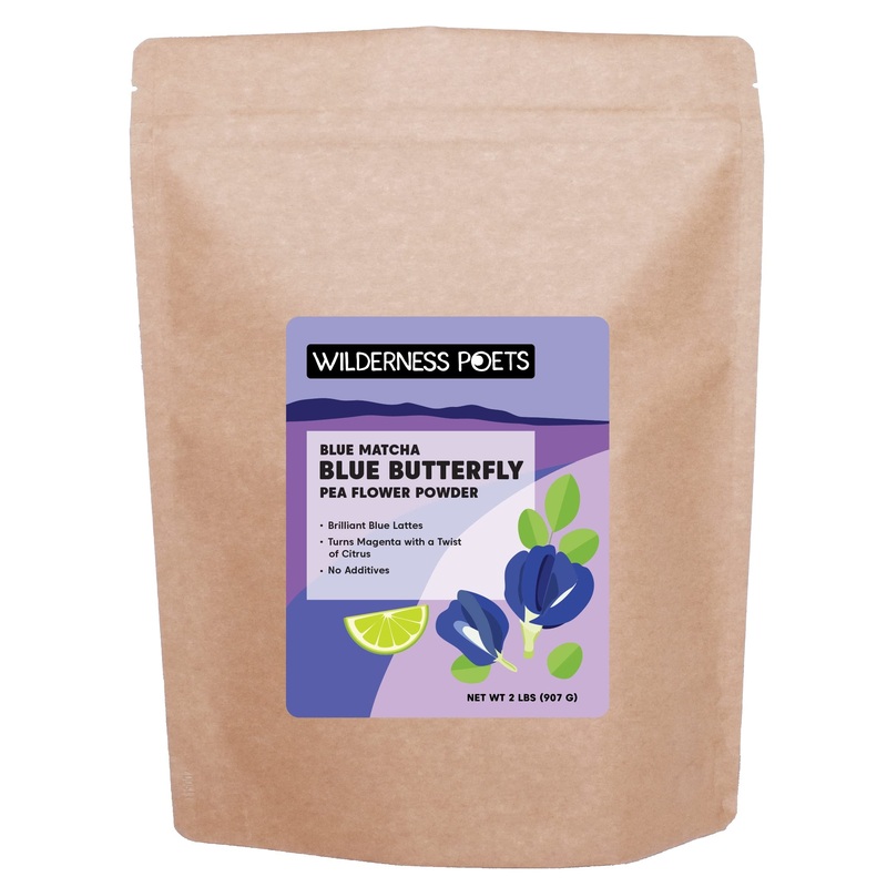 Wilderness Poets, Blue Butterfly Pea Flower Powder - Blue Matcha Tea (32 Ounce - 2 Pound)