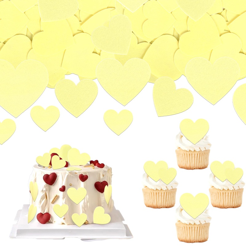 60 Pcs Edible Heart Cupcake Toppers Sweet Love Valentine'S Day Cake Decorations Edible Heart Cake Toppers For Valentine'S Day We