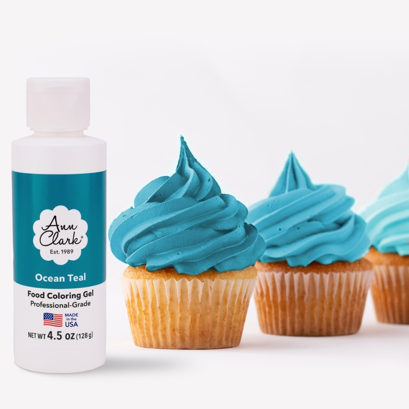 Ann Clark Ocean Teal Food Coloring Gel Large 4.5 Oz Professional Grade Made In Usa
