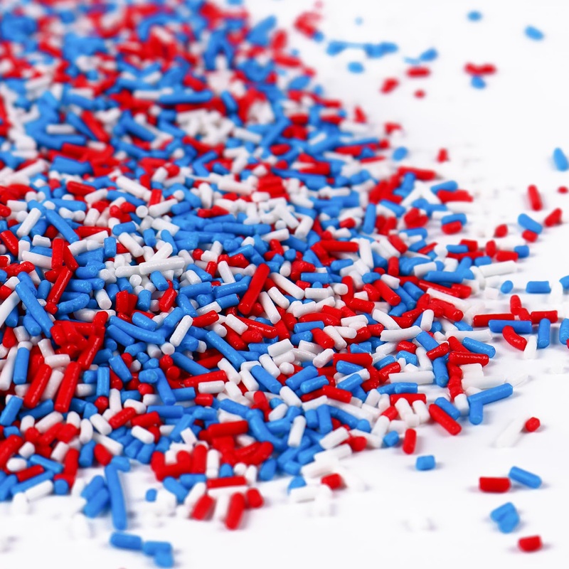 Patriotic Jimmy Sprinkles For Cake Decorating, Red White And Blue Sprinkles, 4Th Of July For Cake, Cupcakes, Cookies, Macaron, A
