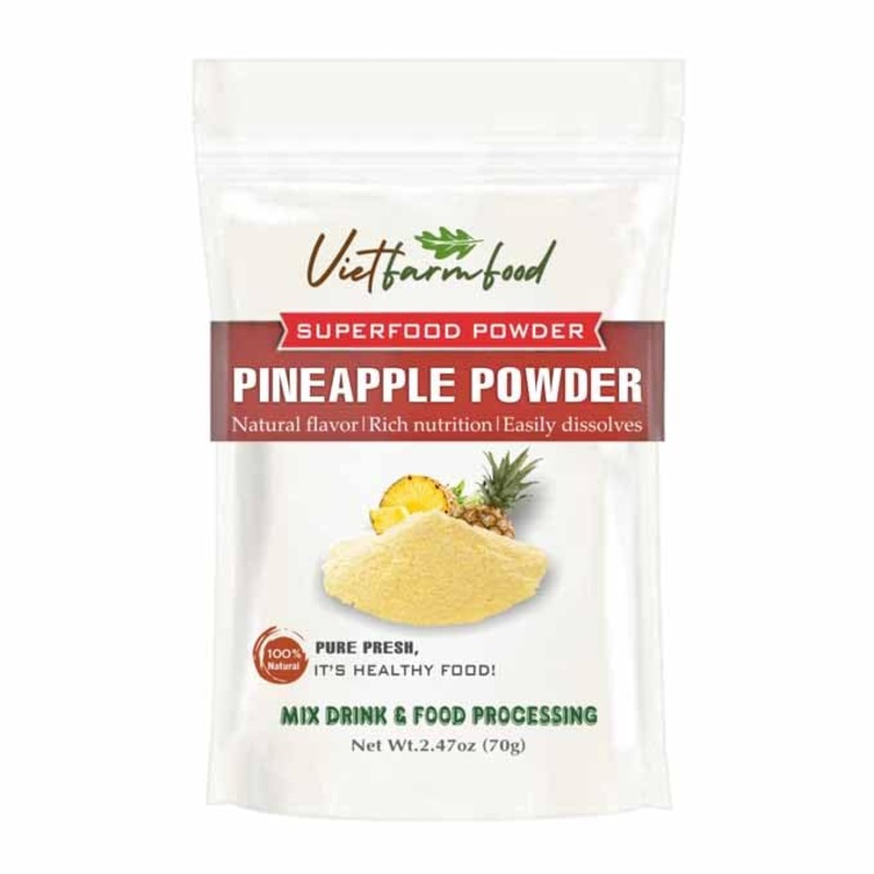 Pineapple Powder 2.47 Oz (70G) Vietfarmfood: Freeze-Dried Extracted From 100% Pure, Sugar-Free. Used To Mix Mixed Drinks Fresh F