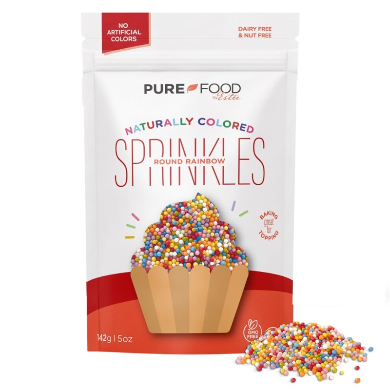 Pure Food By Estee Rainbow Nonpariels Sprinkles, 141 Gr