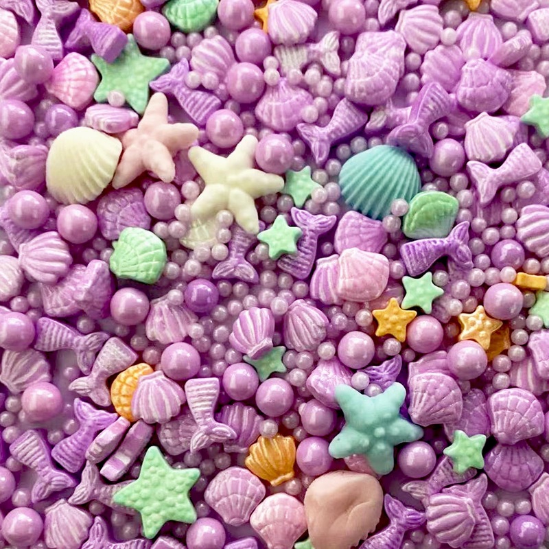 Sentovac Purple Mermaid Sprinkle Edible Decorating Ocean Sprinkles For Cake Cupcake Topper Cookie Baking Decorations Starfish Sh