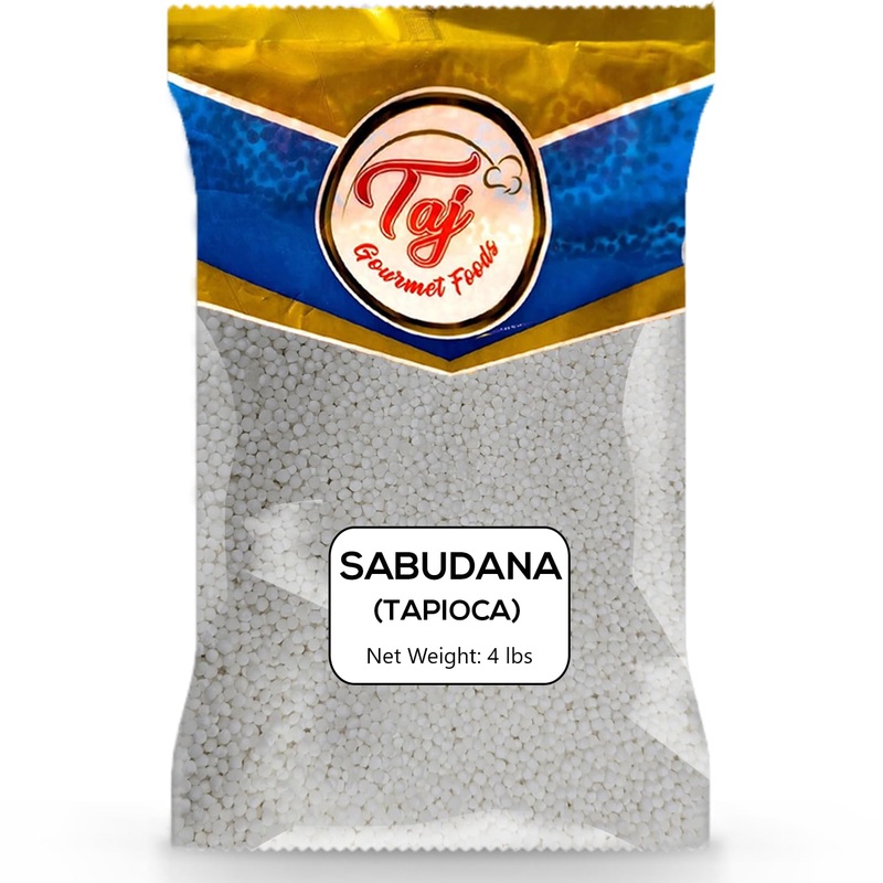 Taj Tapioca Pearls Sabudana 4-Pounds (Sago) All Natural, Vegan, Indian Origin