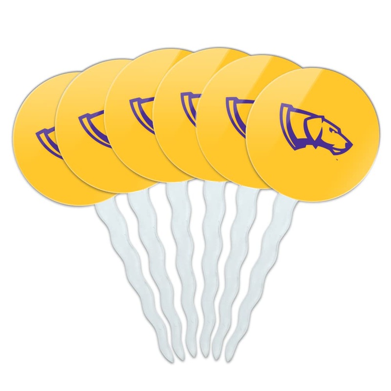 University Of Wisconsin-Stevens Point Secondary Logo Cupcake Picks Toppers Decoration Set Of 6