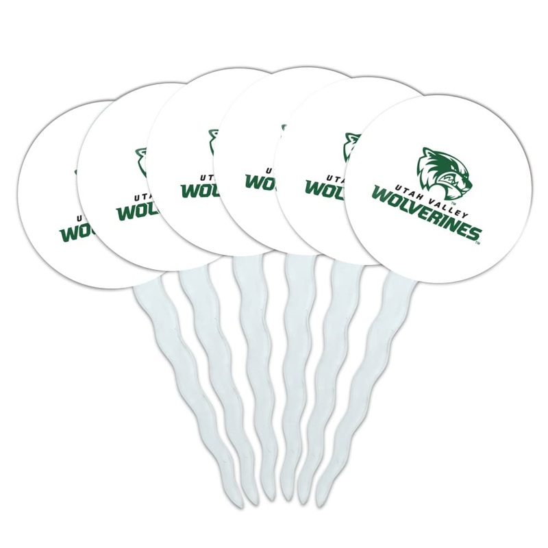 Utah Valley University Secondary Logo Cupcake Picks Toppers Decoration Set Of 6
