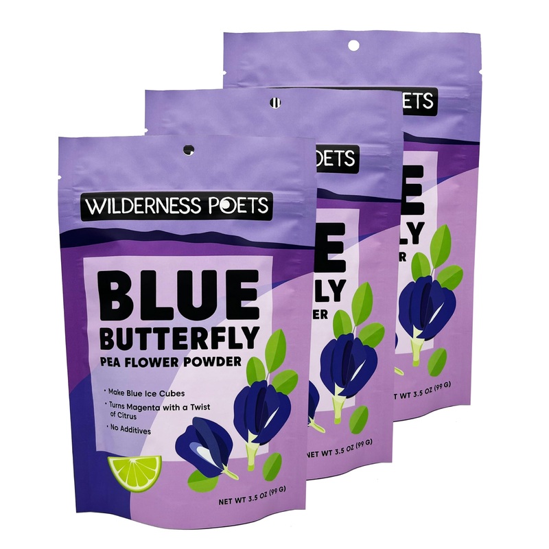 Wilderness Poets, Blue Butterfly Pea Flower Powder, 3.5 Ounce (Pack Of 3)