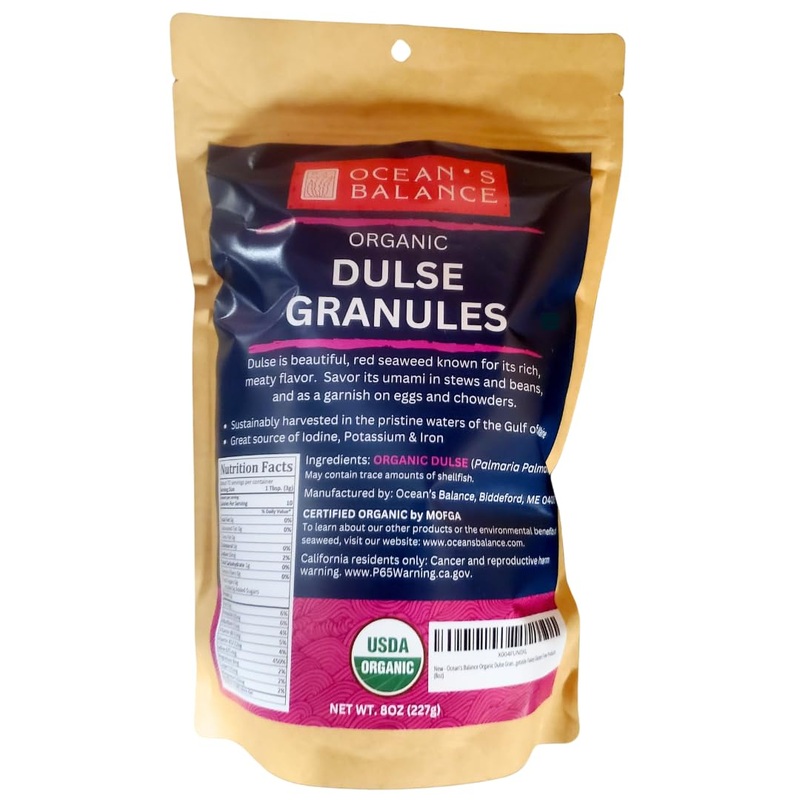 Ocean'S Balance Organic Dulse Granules - Atlantic Dulse Organic Flakes For Keto, Paleo Diet, Vegetarian & Vegan Diets - Dried Ve